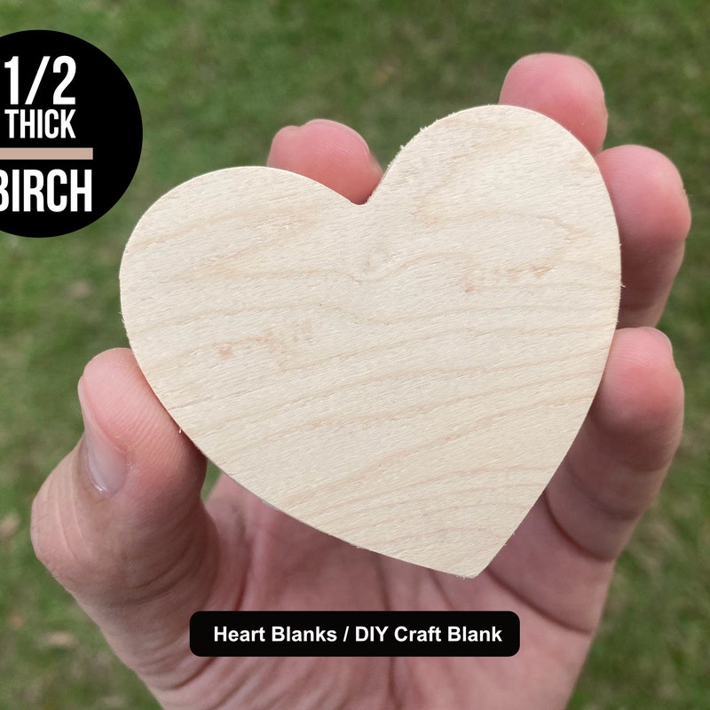 Cutout Heart Birch Plywood DIY Craft Supplies, Valentine's Decor