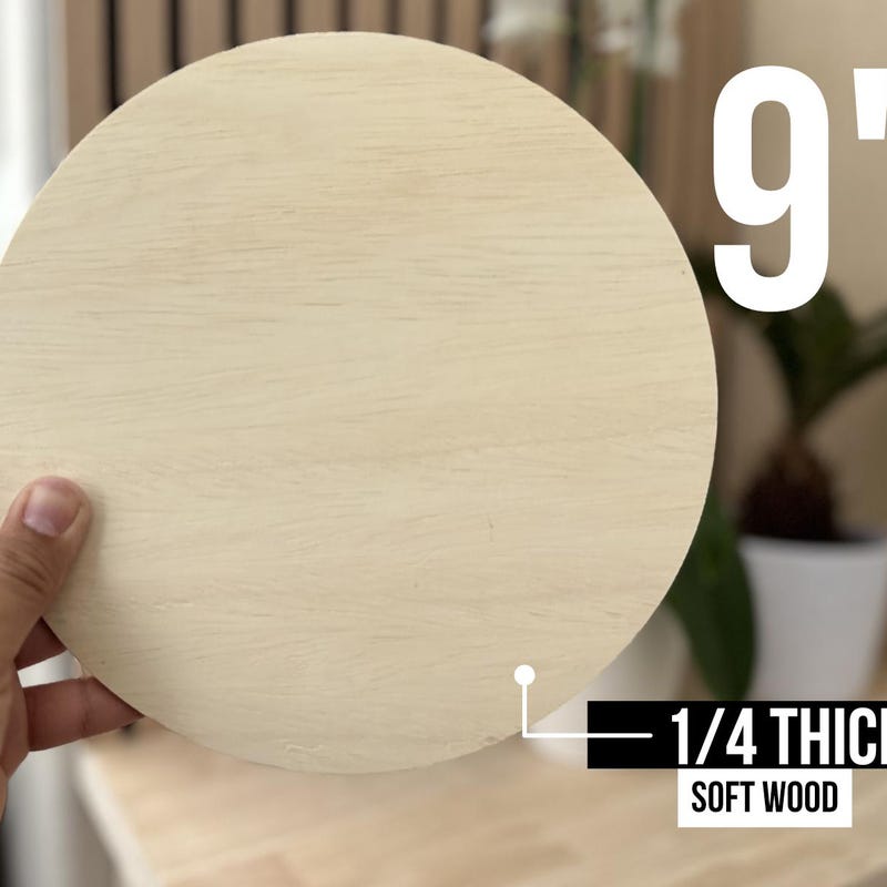 9" Unfinished Wood Circle: 1/4" Soft Wood DIY Blank