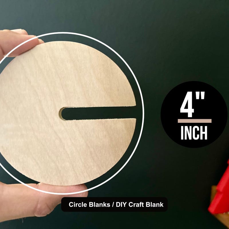 4" Birch Wood Circle Blank with Slot: DIY Craft Supply