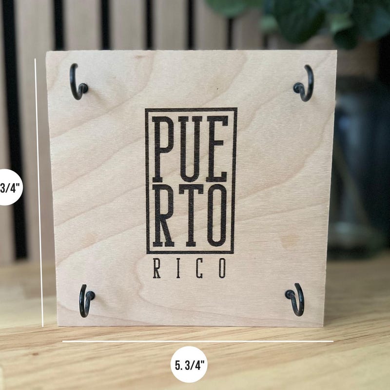 Puerto Rico Wood Key Holder: Baltic Birch Entry Decor