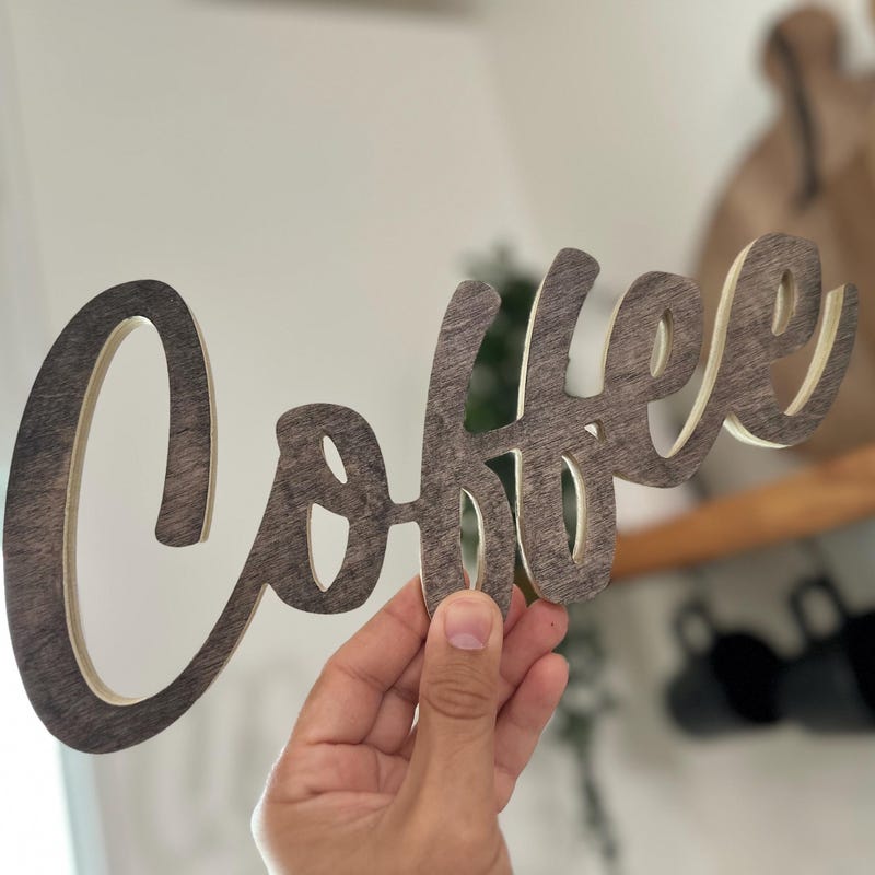 Wood "Coffee" Sign: Rustic Kitchen Decor, 6x11.5 Inch