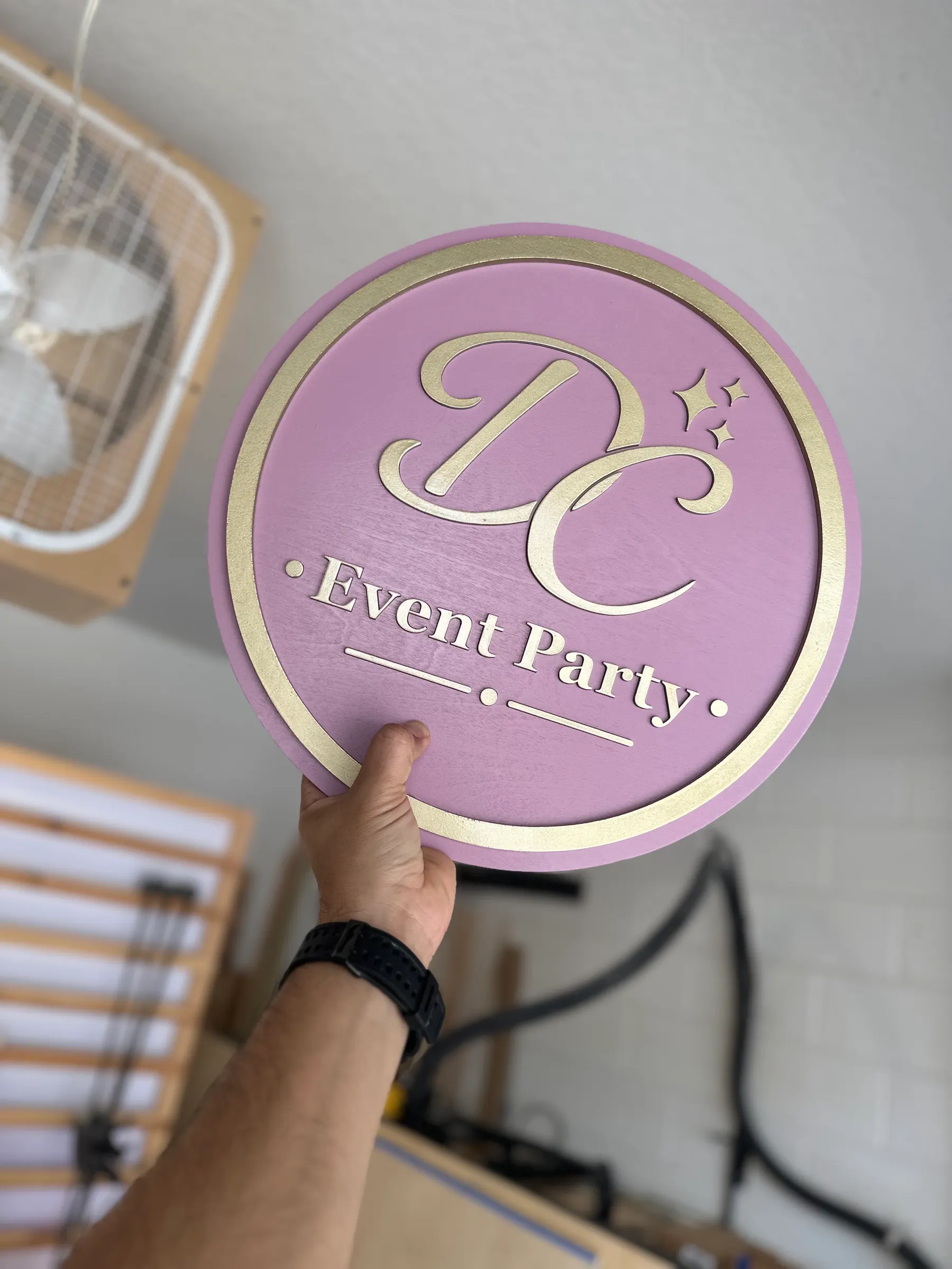 Custom wooden logo sign example