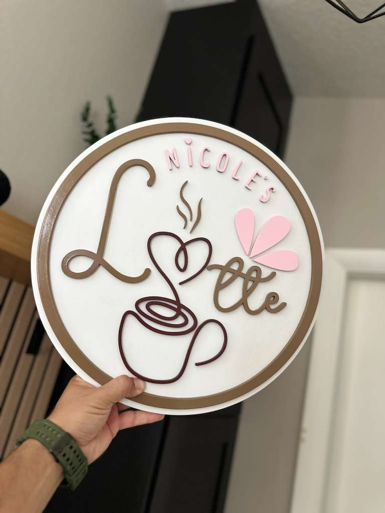 Custom wooden logo sign example