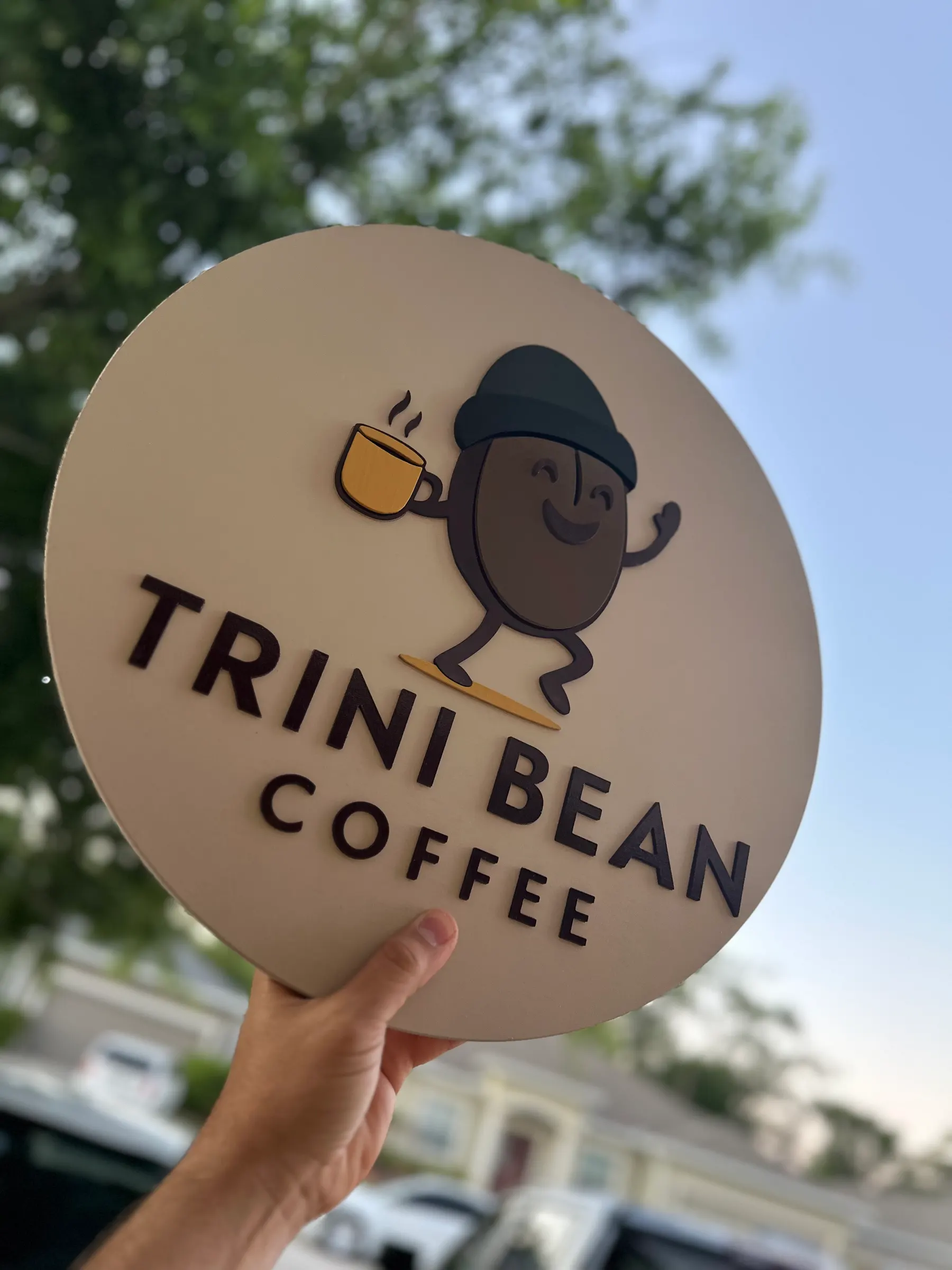 Custom wooden logo sign example