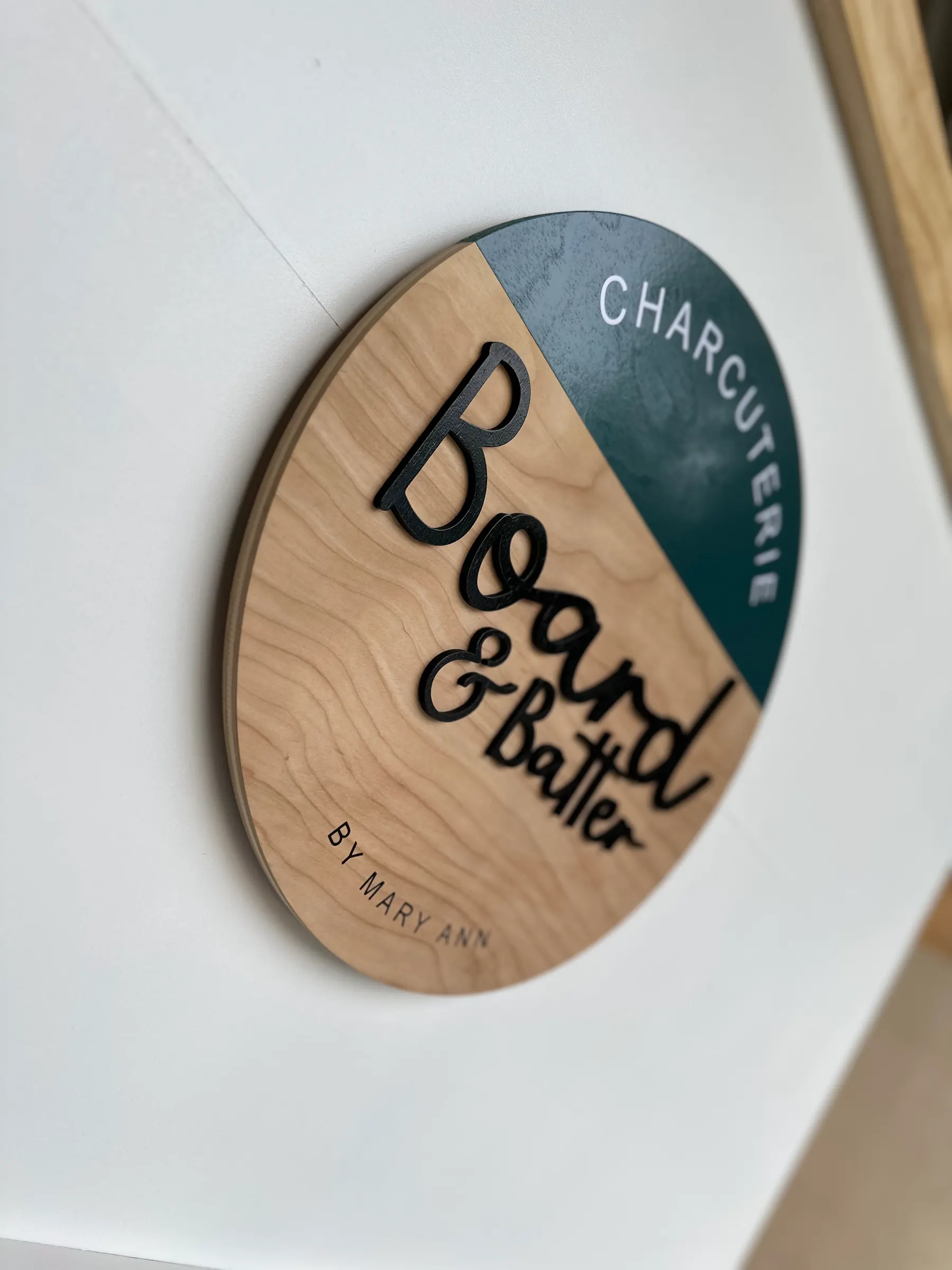 Custom wooden logo sign example