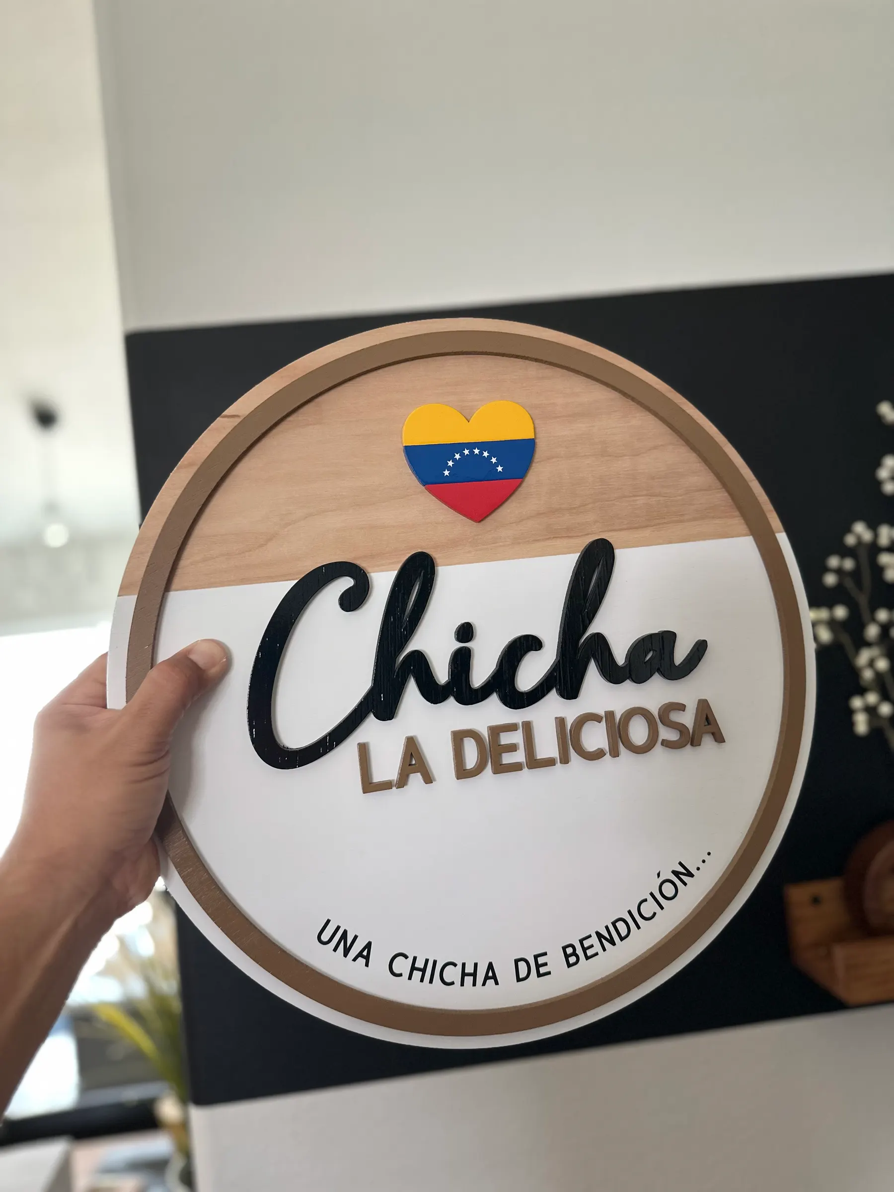 Custom wooden logo sign example
