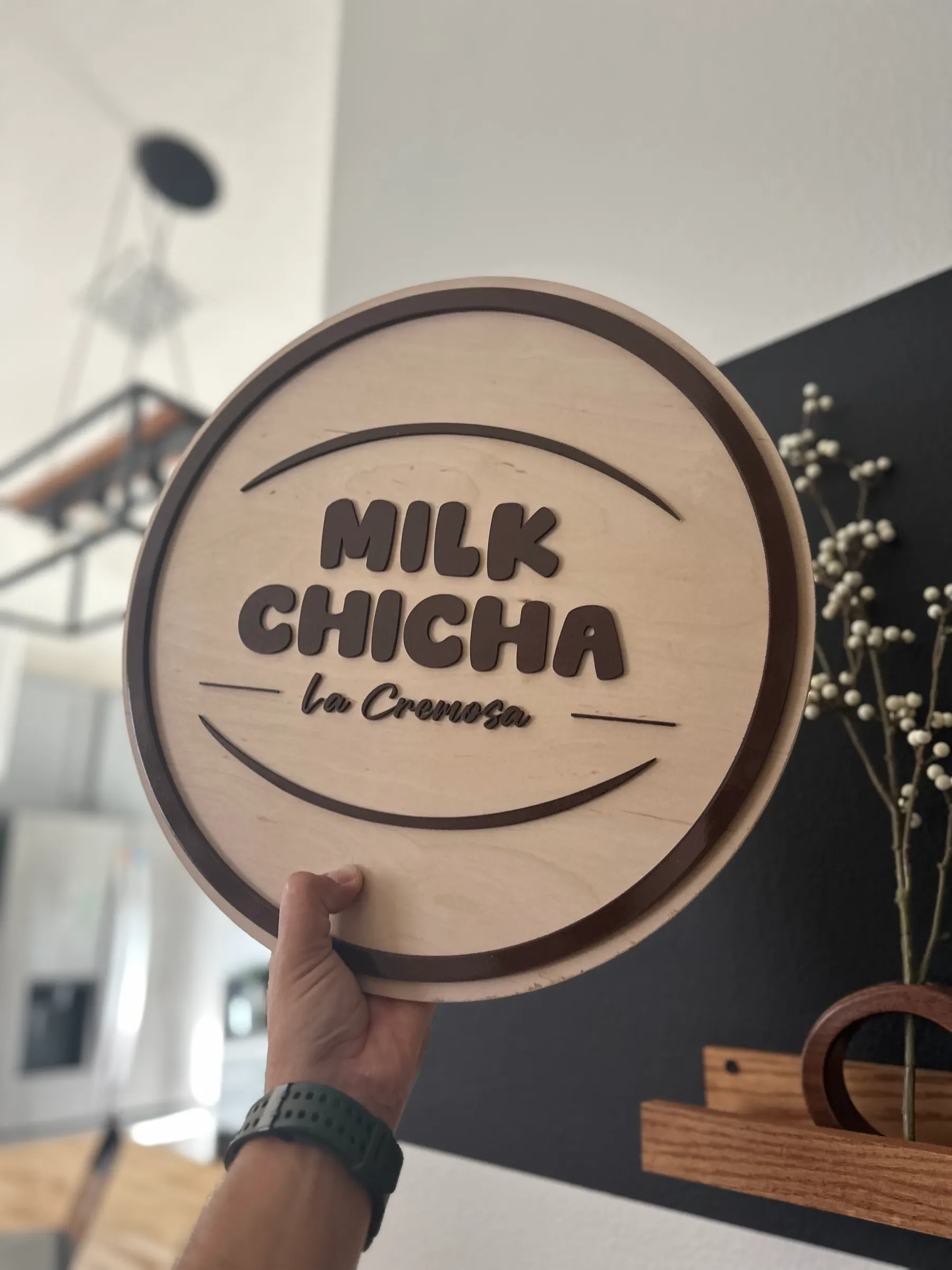Custom wooden logo sign example