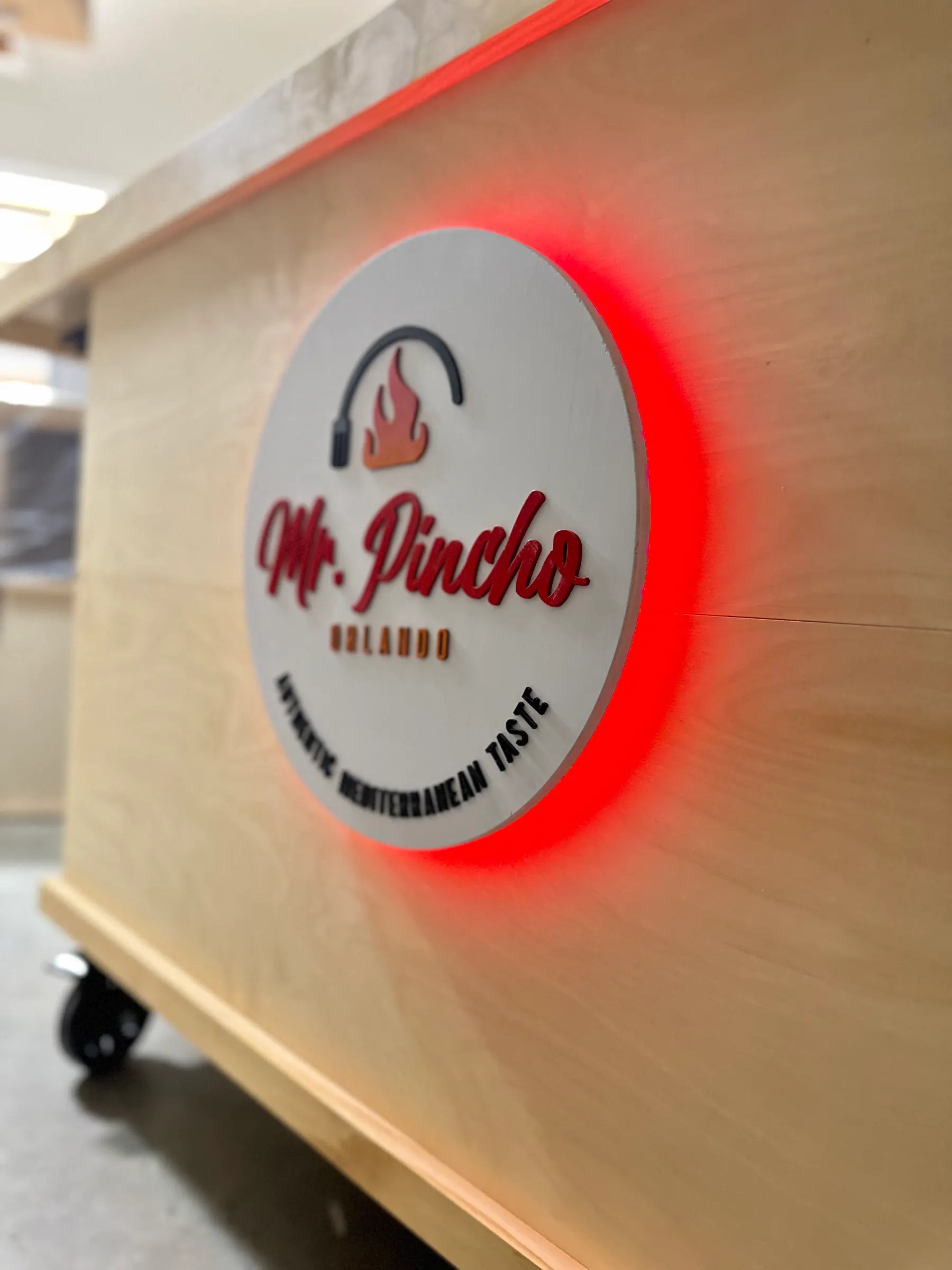 Custom wooden logo sign example